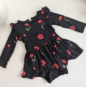 Sold Black Floral Baby Romper